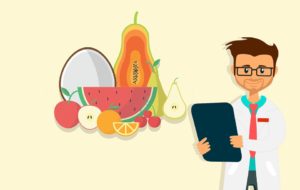 disegno con medico e cibo