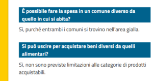 faq spesa zona gialla