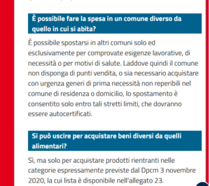 faq spesa zona rossa