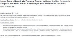 disagi ferrovie ore 10