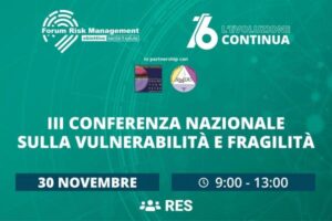 Sanità, il 30 novembre la terza Conferenza nazionale sulla fragilità e sulla vulnerabilità