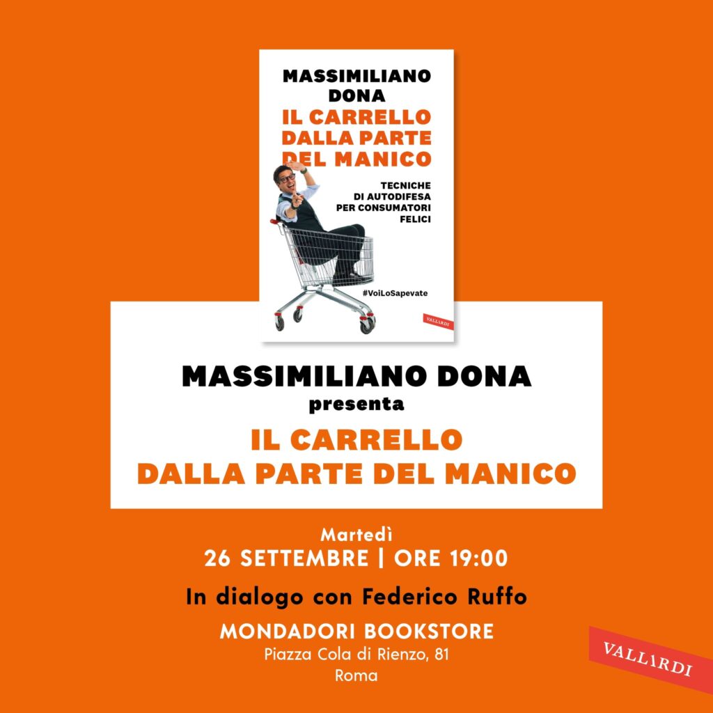 “Il carrello dalla parte del manico”, Massimiliano Dona presenta il suo libro