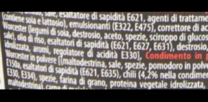 Etichetta, additivi alimentari